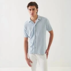 Blue Ice Terry Cloth Camp Collar Shirt - Patrick Assaraf 15 Blue Ice Terry Cloth Camp Collar Shirt - Patrick Assaraf -ETON Store P92D06Z 165 120576 1200x ea6e1242 5b34 490a a5eb 2900f99a676f