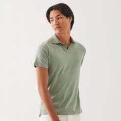 Green Pea Pima Cotton Stretch Open Polo - Patrick Assaraf 11 Green Pea Pima Cotton Stretch Open Polo - Patrick Assaraf -ETON Store P95O15 361