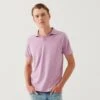 Synaeda Amor Pink Pima Cotton Stretch Open Polo - Patrick Assaraf