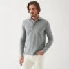 Gray Mist Mélange Long Sleeve Iconic Pima Stretch Polo - Patrick Assaraf