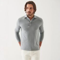 Gray Mist Mélange Long Sleeve Iconic Pima Stretch Polo - Patrick Assaraf 12 Gray Mist Mélange Long Sleeve Iconic Pima Stretch Polo - Patrick Assaraf -ETON Store P95P01 053 87807 1200x ac4baf9d 3270 4e82 881c 8bfd27e99f43