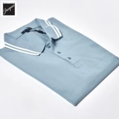 Misty Sky Iconic Pima Cotton Stretch Tipped Polo Shirt - Patrick Assaraf 13 Misty Sky Iconic Pima Cotton Stretch Tipped Polo Shirt - Patrick Assaraf -ETON Store P95P14X486 4