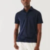 Midnight Iconic Pima Cotton Stretch Short Sleeve Polo - Patrick Assaraf