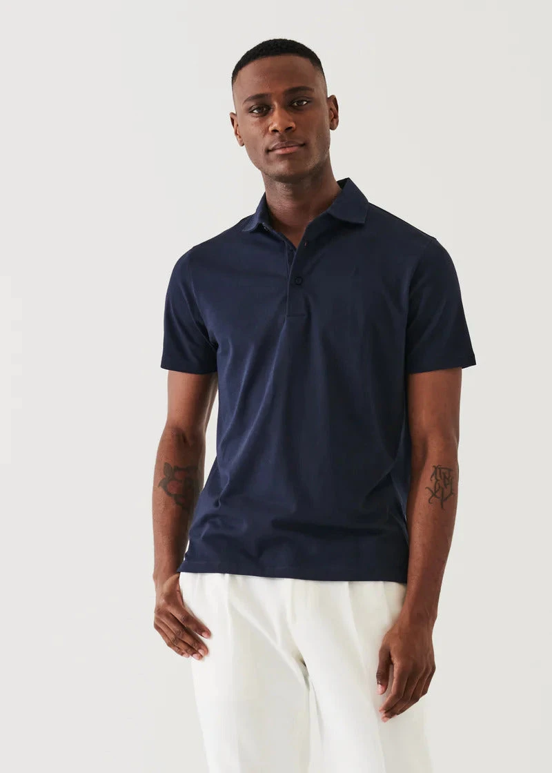Midnight Iconic Pima Cotton Stretch Short Sleeve Polo - Patrick Assaraf 3 Midnight Iconic Pima Cotton Stretch Short Sleeve Polo - Patrick Assaraf