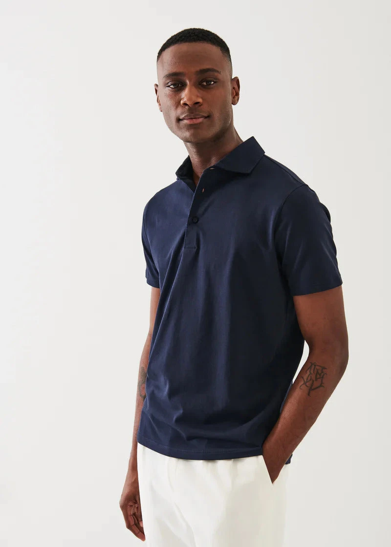 Midnight Iconic Pima Cotton Stretch Short Sleeve Polo - Patrick Assaraf 9 Midnight Iconic Pima Cotton Stretch Short Sleeve Polo - Patrick Assaraf - Image 7