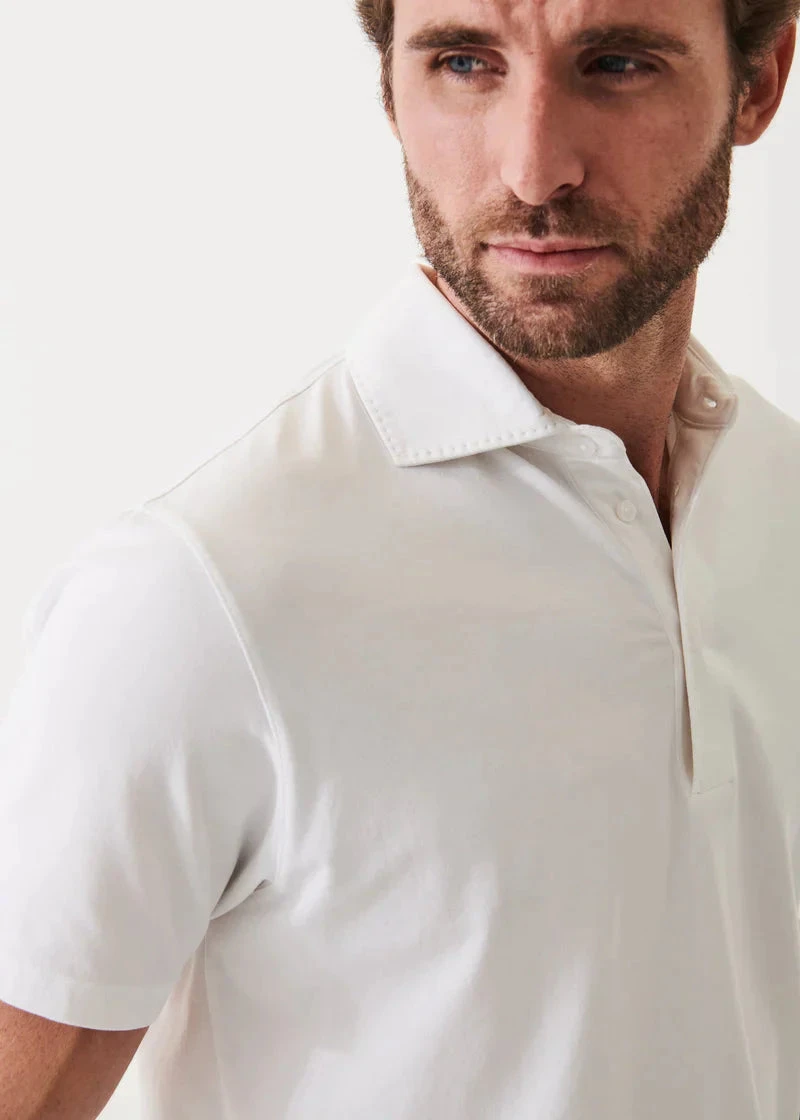 White Iconic Pima Cotton Stretch Short Sleeve Polo - Patrick Assaraf 9 White Iconic Pima Cotton Stretch Short Sleeve Polo - Patrick Assaraf - Image 7
