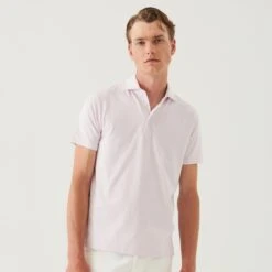 Misty Rose Iconic Pima Cotton Stretch Short Sleeve Polo - Patrick Assaraf