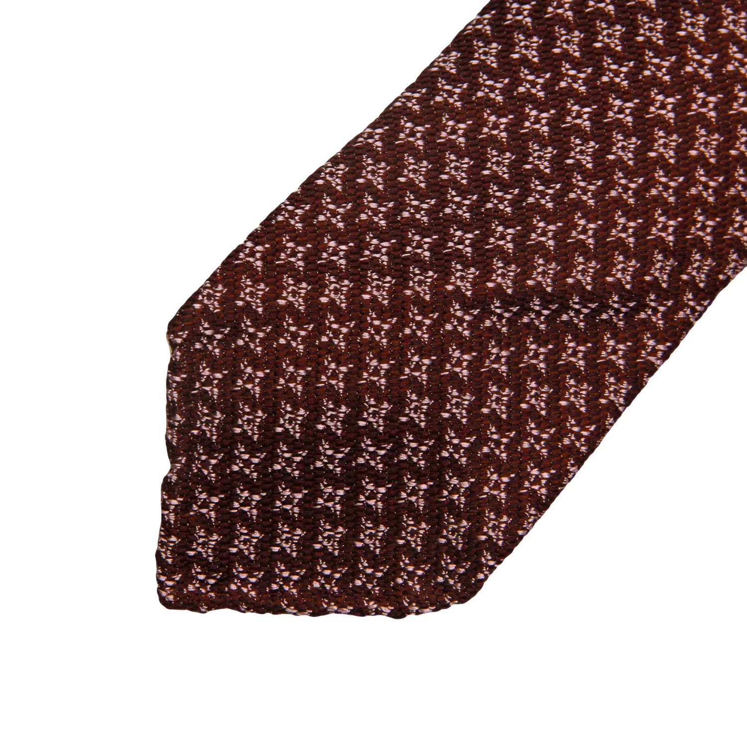 Bordeaux Houndstooth Silk-Wool Untipped Tie - Paolo Albizzati 5 Bordeaux Houndstooth Silk-Wool Untipped Tie - Paolo Albizzati - Image 3