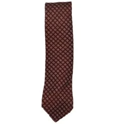 Bordeaux Houndstooth Silk-Wool Untipped Tie - Paolo Albizzati