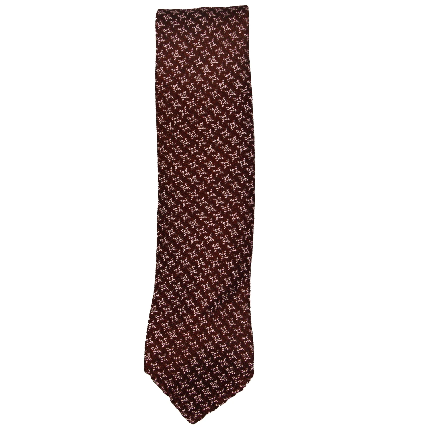 Bordeaux Houndstooth Silk-Wool Untipped Tie - Paolo Albizzati 3 Bordeaux Houndstooth Silk-Wool Untipped Tie - Paolo Albizzati