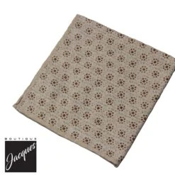 Oatmeal & Gray Medallion Wool-Cotton Hankie - Paolo Albizzati