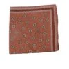 Rust & Blue Geometric Motif Reversible Silk Hankie - Paolo Albizzati 1 Rust & Blue Geometric Motif Reversible Silk Hankie - Paolo Albizzati -ETON Store PAOLO ALBIZZATI BOUTIQUE JACQUES PS609N 4 1