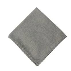 Gray Solid Cotton Reversible Hankie With Contrast Stitching - Paolo Albizzati