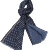 Navy & Brown Medallion Reversible Wool Scarf - Paolo Albizzati