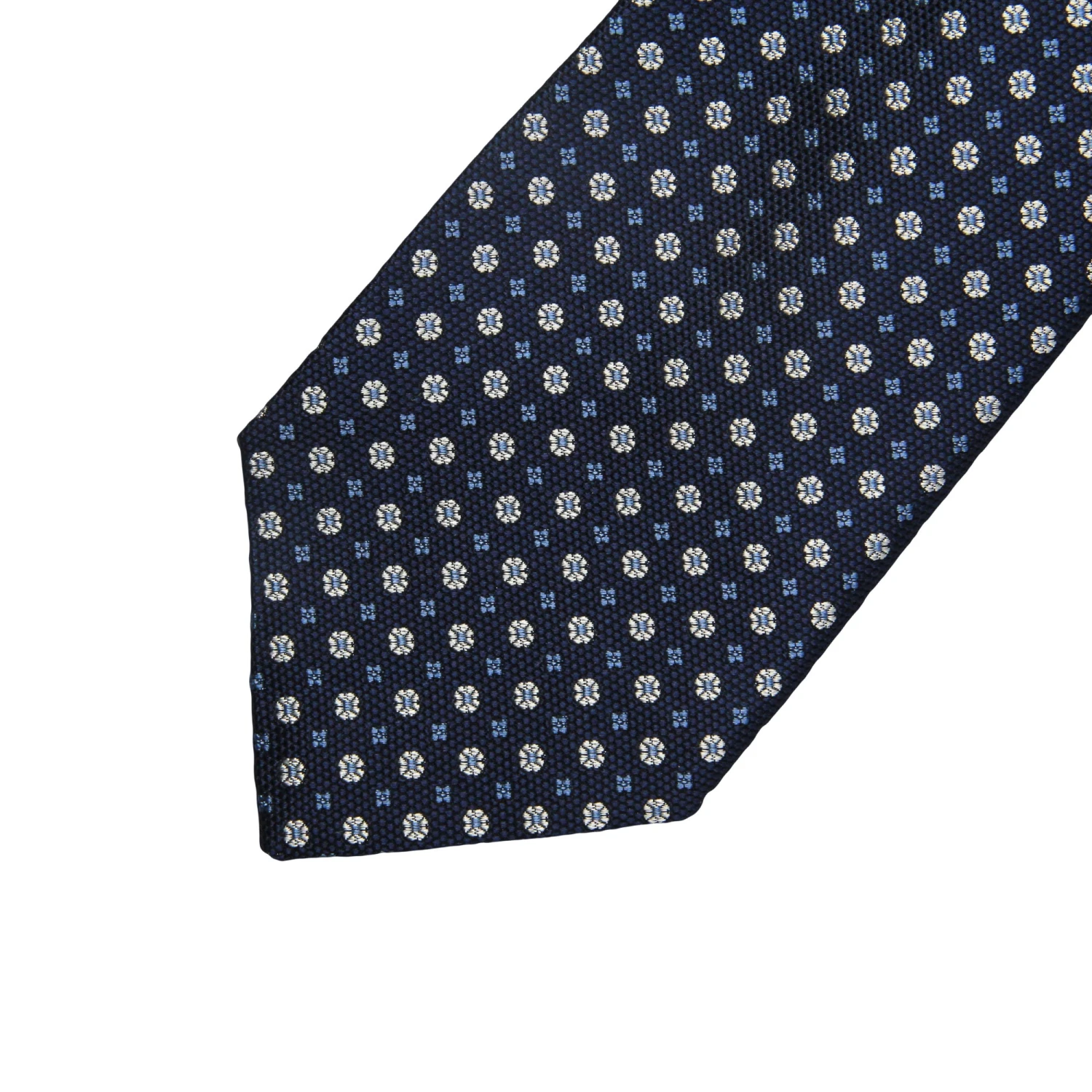 Royal Blue & Gray Micro-Floral Silk Tie - Paolo Albizzati 4 Royal Blue & Gray Micro-Floral Silk Tie - Paolo Albizzati - Image 2