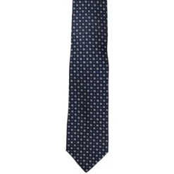 Royal Blue & Gray Micro-Floral Silk Tie - Paolo Albizzati