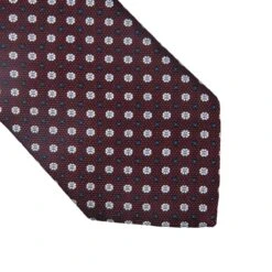 Burgundy & Gray Micro-Floral Silk Tie - Paolo Albizzati 6 Burgundy & Gray Micro-Floral Silk Tie - Paolo Albizzati -ETON Store PAOLO ALBIZZATI BOUTIQUE JACQUES T5143 3 2