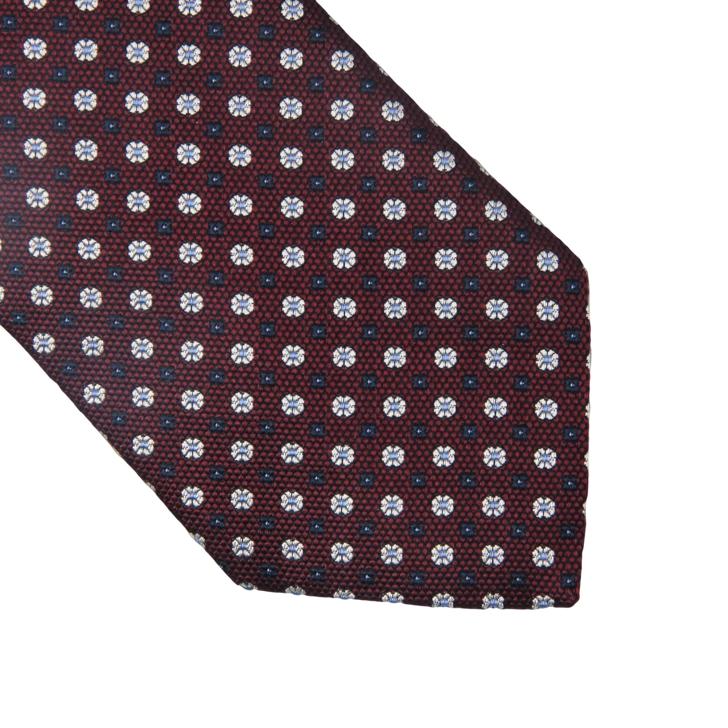 Burgundy & Gray Micro-Floral Silk Tie - Paolo Albizzati 4 Burgundy & Gray Micro-Floral Silk Tie - Paolo Albizzati - Image 2