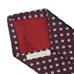 Burgundy & Gray Micro-Floral Silk Tie - Paolo Albizzati 7 Burgundy & Gray Micro-Floral Silk Tie - Paolo Albizzati -ETON Store PAOLO ALBIZZATI BOUTIQUE JACQUES T5143 3 3
