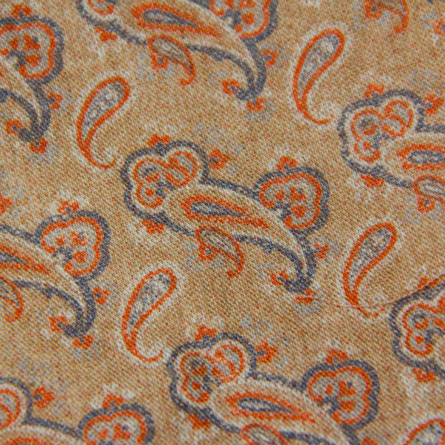 Orange Paisley Woven Wool Hankie - Paolo Albizzati 4 Orange Paisley Woven Wool Hankie - Paolo Albizzati - Image 2