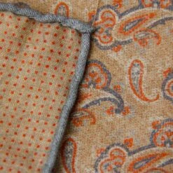 Orange Paisley Woven Wool Hankie - Paolo Albizzati 9 Orange Paisley Woven Wool Hankie - Paolo Albizzati -ETON Store PAOLO ALBIZZATI POCKET SQUARE 10