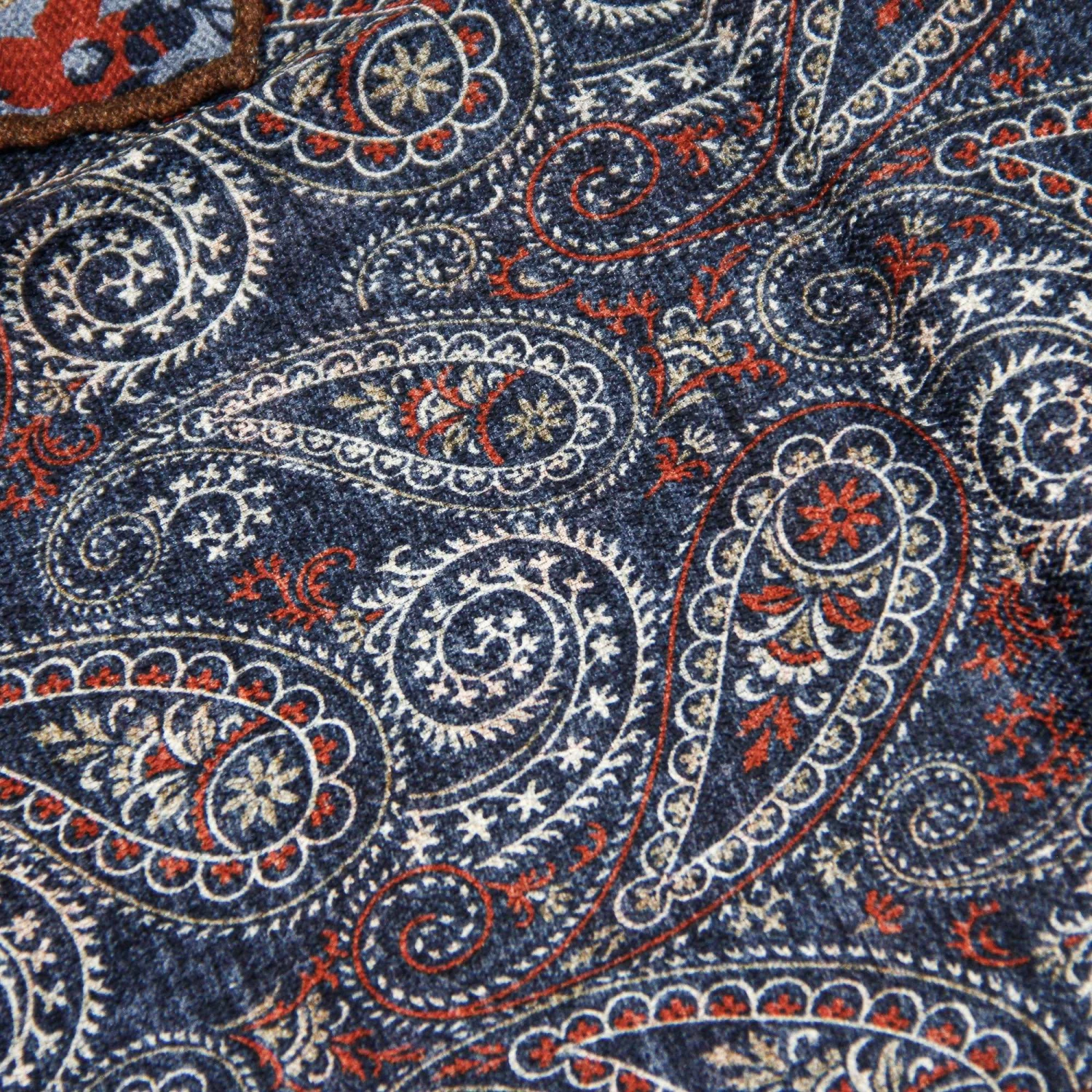 Blue & Red Floral/Paisley Reversible Silk Hankie - Paolo Albizzati 5 Blue & Red Floral/Paisley Reversible Silk Hankie - Paolo Albizzati - Image 3