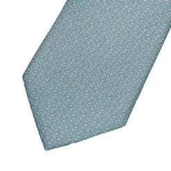 Teal Geometric Chain-Motif Silk Tie - Paolo Albizzati 6 Teal Geometric Chain-Motif Silk Tie - Paolo Albizzati -ETON Store PAOLO ALBIZZATI S3085 04 3