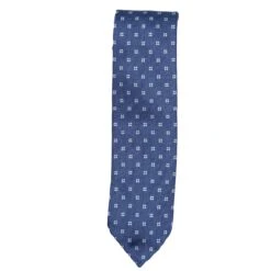 Mid Blue Floral Silk Untipped Tie - Paolo Albizzati