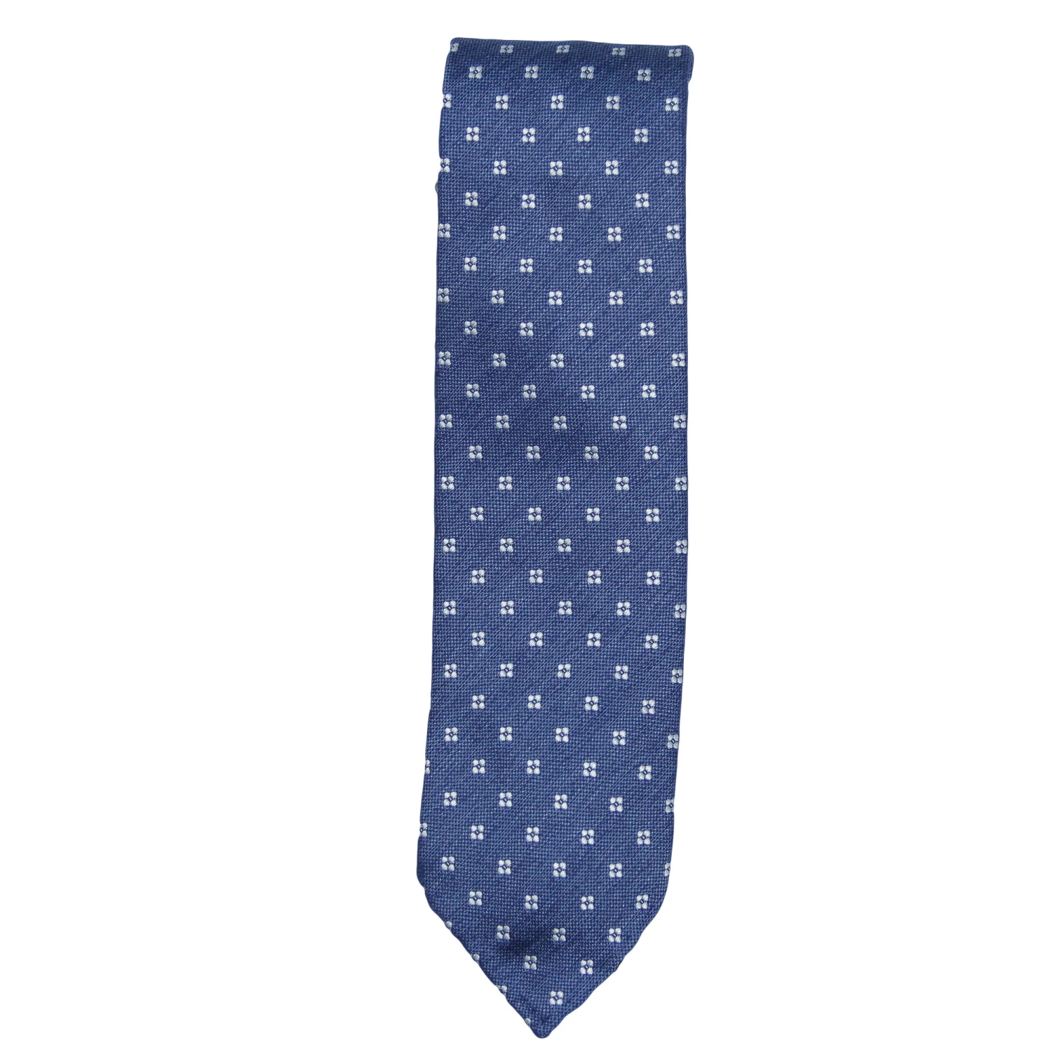 Mid Blue Floral Silk Untipped Tie - Paolo Albizzati 3 Mid Blue Floral Silk Untipped Tie - Paolo Albizzati
