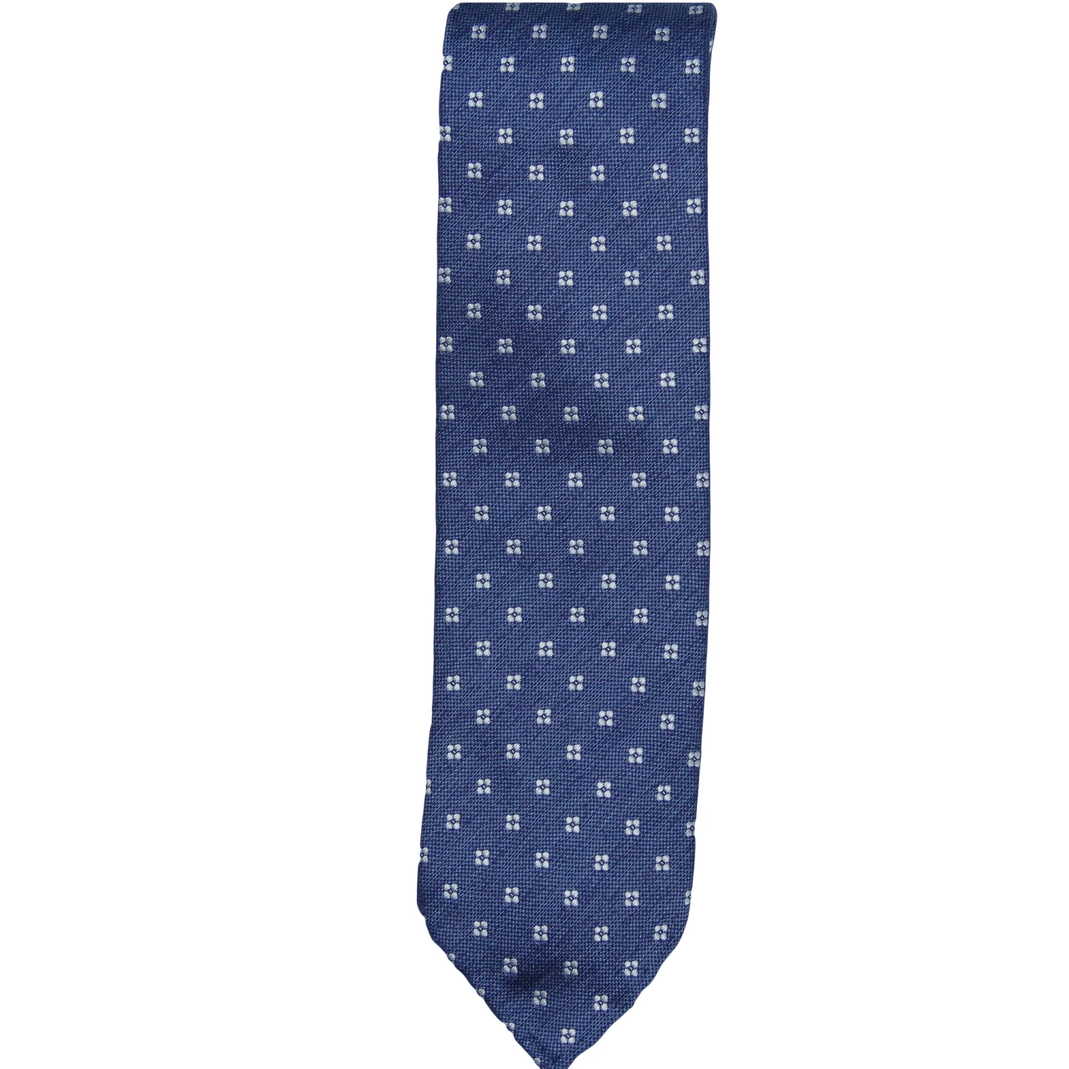 Mid Blue Floral Silk Untipped Tie - Paolo Albizzati 5 Mid Blue Floral Silk Untipped Tie - Paolo Albizzati - Image 3