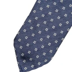 Mid Blue Floral Silk Untipped Tie - Paolo Albizzati 6 Mid Blue Floral Silk Untipped Tie - Paolo Albizzati -ETON Store PAOLO ALBIZZATI T5123 02 3