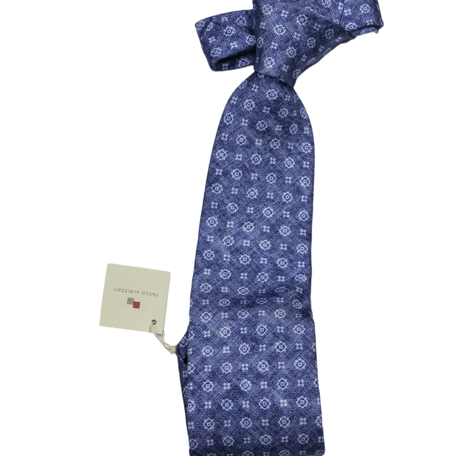 Blue Medallion Silk Tie - Paolo Albizzati 3 Blue Medallion Silk Tie - Paolo Albizzati