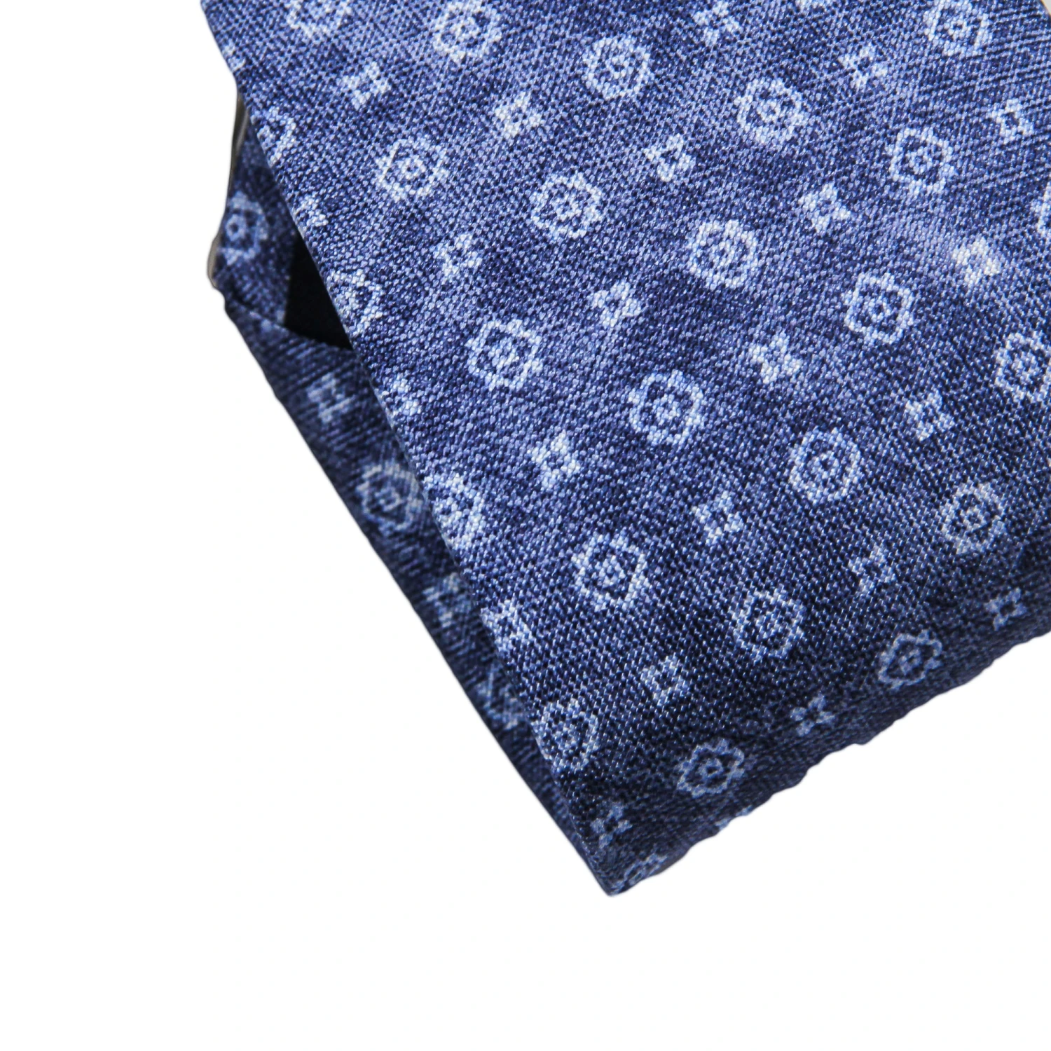 Blue Medallion Silk Tie - Paolo Albizzati 4 Blue Medallion Silk Tie - Paolo Albizzati - Image 2