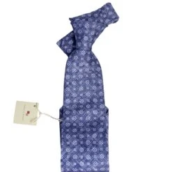 Blue Medallion Silk Tie - Paolo Albizzati 8 Blue Medallion Silk Tie - Paolo Albizzati -ETON Store PAOLO BLUE MEDALLION 3