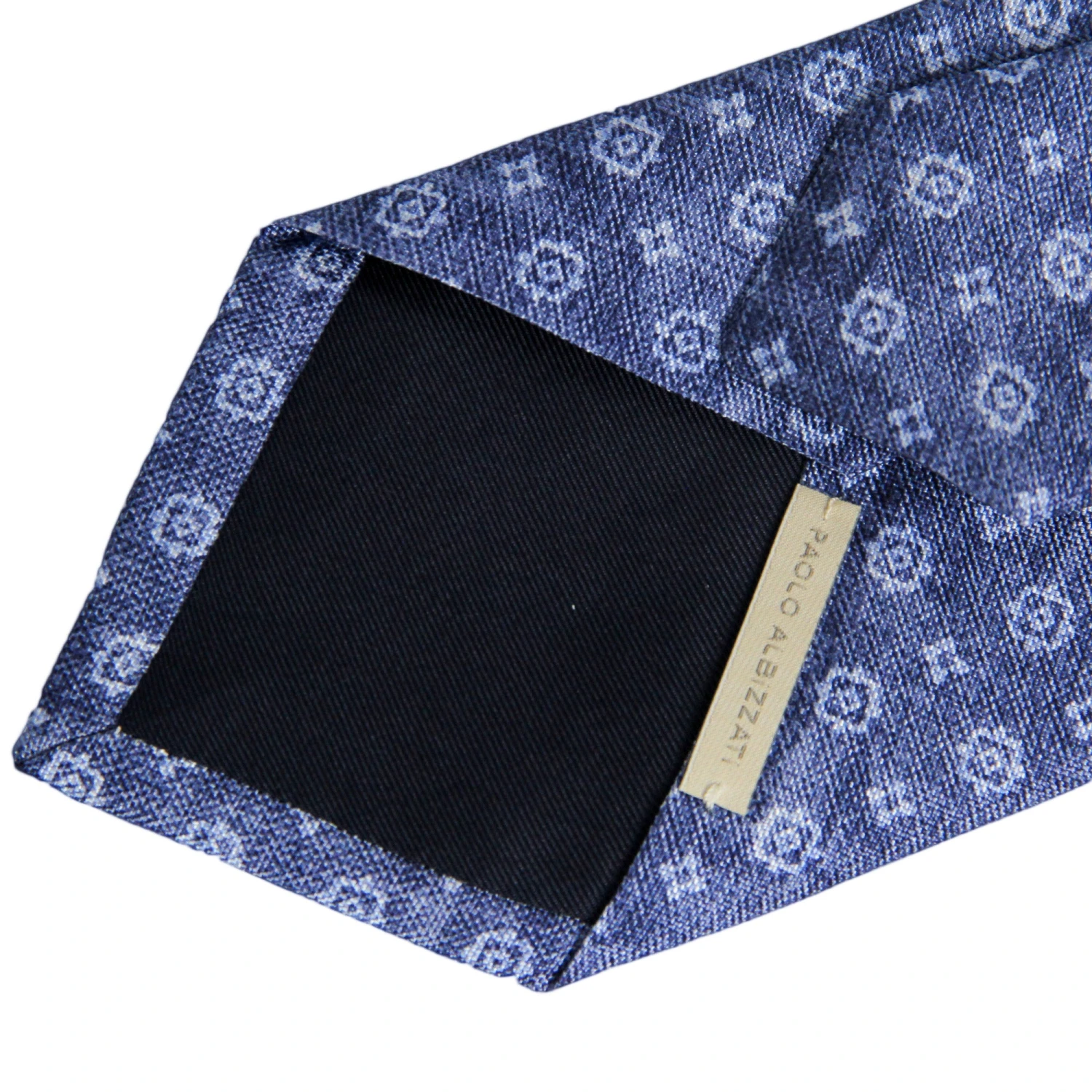 Blue Medallion Silk Tie - Paolo Albizzati 6 Blue Medallion Silk Tie - Paolo Albizzati - Image 4