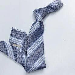 Blue Stripe Silk Tie - Paolo Albizzati