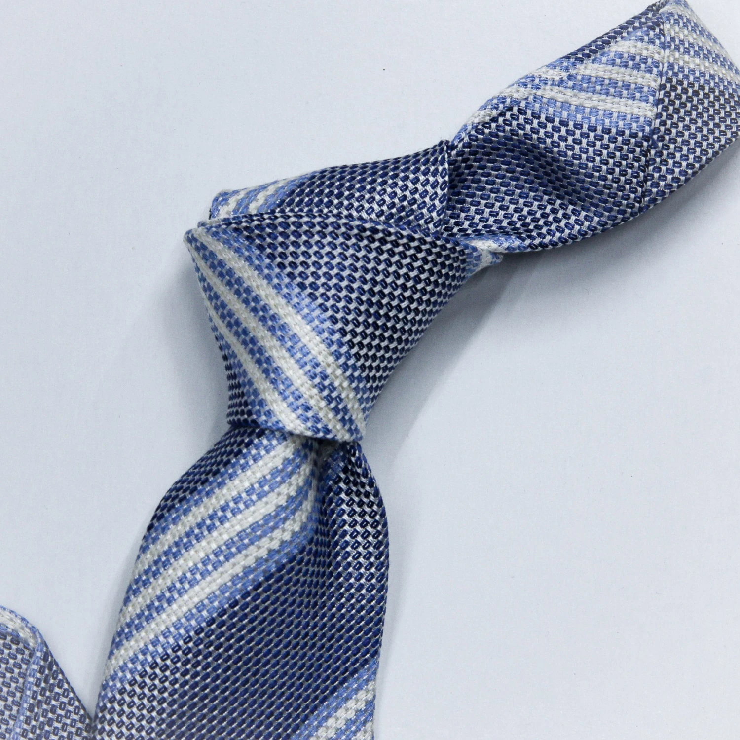 Blue Stripe Silk Tie - Paolo Albizzati 4 Blue Stripe Silk Tie - Paolo Albizzati - Image 2