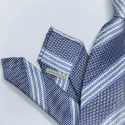 Blue Stripe Silk Tie - Paolo Albizzati 8 Blue Stripe Silk Tie - Paolo Albizzati -ETON Store PAOLO BLUE STRIPE 3