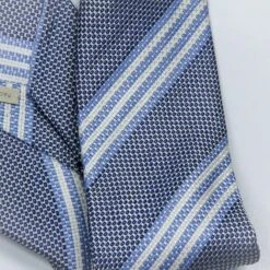 Blue Stripe Silk Tie - Paolo Albizzati 9 Blue Stripe Silk Tie - Paolo Albizzati -ETON Store PAOLO BLUE STRIPE 4