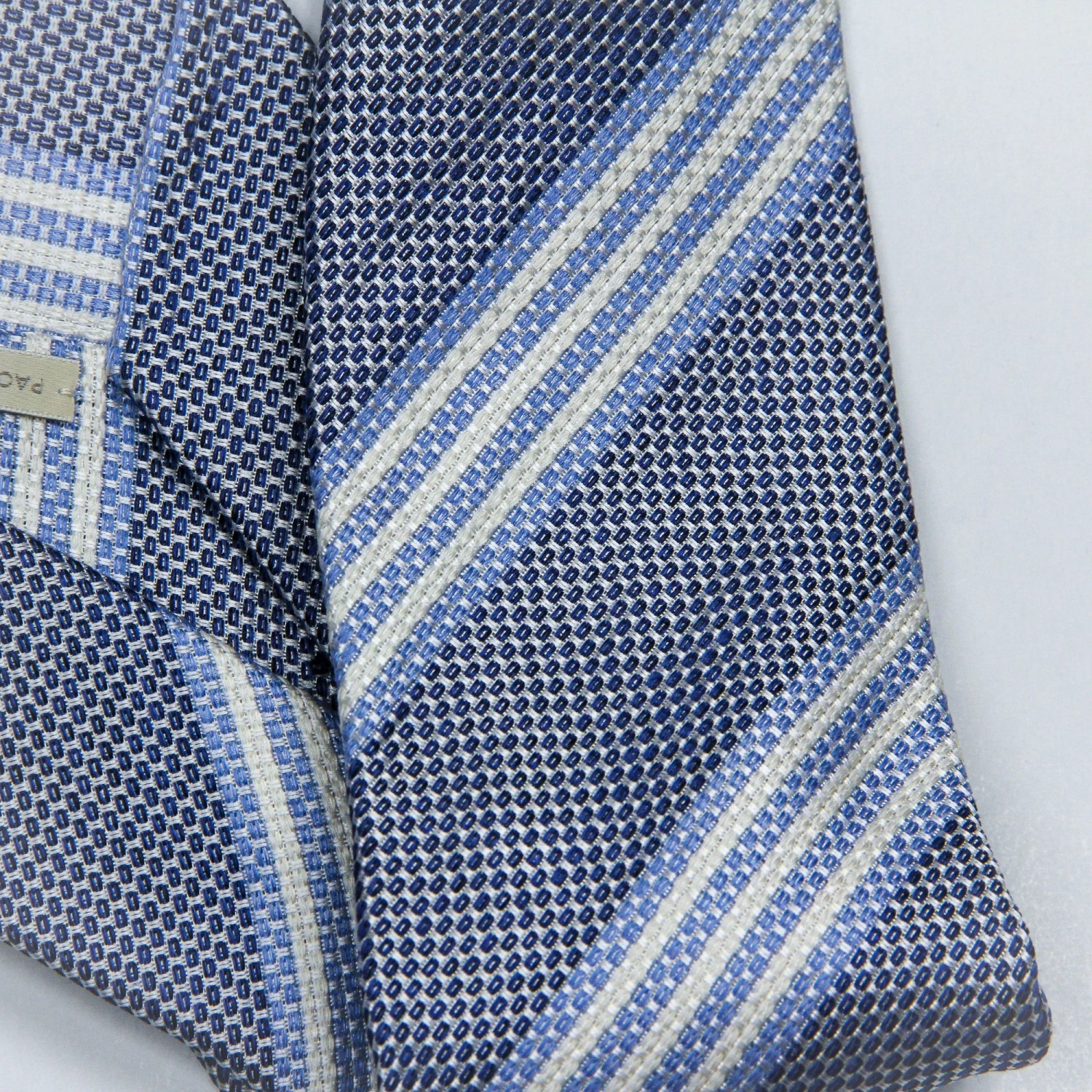 Blue Stripe Silk Tie - Paolo Albizzati 6 Blue Stripe Silk Tie - Paolo Albizzati - Image 4