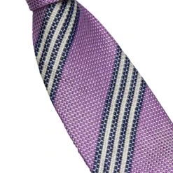 Lavender Stripe Silk Tie - Paolo Albizzati 7 Lavender Stripe Silk Tie - Paolo Albizzati -ETON Store PAOLO LAVENDER STRIPE 3