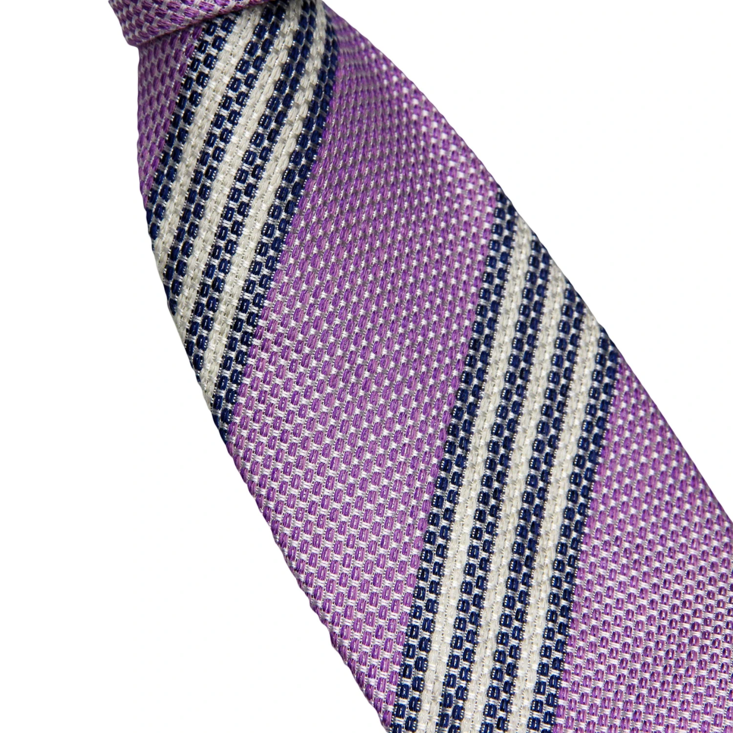 Lavender Stripe Silk Tie - Paolo Albizzati 5 Lavender Stripe Silk Tie - Paolo Albizzati - Image 3