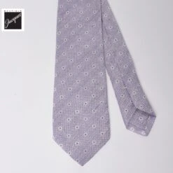 Lilac Floral Pattern Silk-Linen Tie - Paolo Albizzati 7 Lilac Floral Pattern Silk-Linen Tie - Paolo Albizzati -ETON Store PAOLOALBIZZATIP7157 3 1
