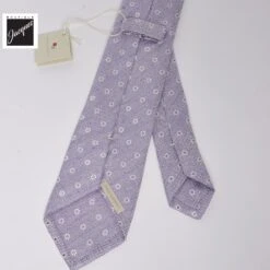 Lilac Floral Pattern Silk-Linen Tie - Paolo Albizzati 6 Lilac Floral Pattern Silk-Linen Tie - Paolo Albizzati -ETON Store PAOLOALBIZZATIP7157 3 2