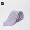 Lilac Floral Pattern Silk-Linen Tie - Paolo Albizzati