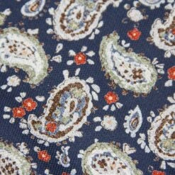 Blue Paisley/Geometric Pattern Reversible Silk Hankie - Paolo Albizzati 8 Blue Paisley/Geometric Pattern Reversible Silk Hankie - Paolo Albizzati -ETON Store PAOLOALBIZZATIPS585 02 2