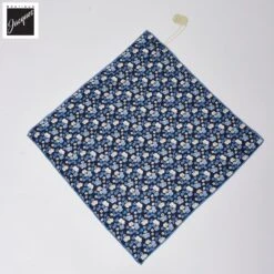 Navy Blue Floral Pattern Silk Pocket Square - Paolo Albizzati 5 Navy Blue Floral Pattern Silk Pocket Square - Paolo Albizzati -ETON Store PAOLOALBIZZATIPS651 1 1