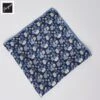 Navy Blue Floral Pattern Silk Pocket Square - Paolo Albizzati