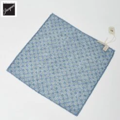 Light Blue Reversible Paisley/Medallion Silk Pocket Square - Paolo Albizzati 6 Light Blue Reversible Paisley/Medallion Silk Pocket Square - Paolo Albizzati -ETON Store PAOLOALBIZZATIPS657 1 5