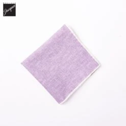 Lavender W/ Ivory Trim Cotton-Silk Reversible Pocket Square - Paolo Albizzati 7 Lavender W/ Ivory Trim Cotton-Silk Reversible Pocket Square - Paolo Albizzati -ETON Store PAOLOALBIZZATIPS663 3 3